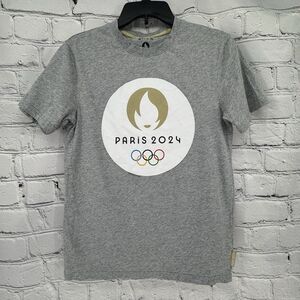 2024 Paris Summer Olympics Official 100% Cotton S/S T-Shirt Gray • Small